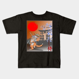 cat, Neko samurai Kids T-Shirt